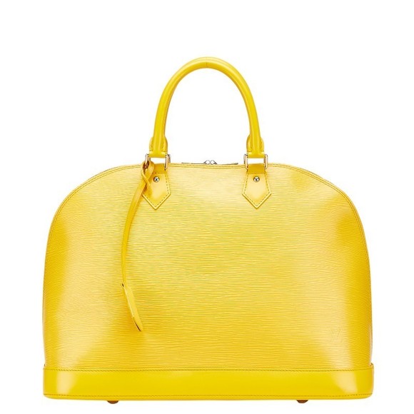 Louis Vuitton Handbag Leather Citron Yellow GM Epi Alma - Picture 1 of 8